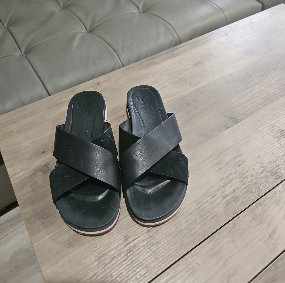 UGG Black Leather Mules - image 1
